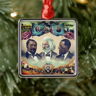 Fr3d3rick Bailey Douglass med svart abolitionist Julgransprydnad Metall