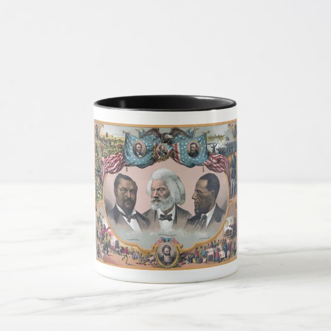 Fr3d3rick Bailey Douglass med svart abolitionist Mugg (Center)