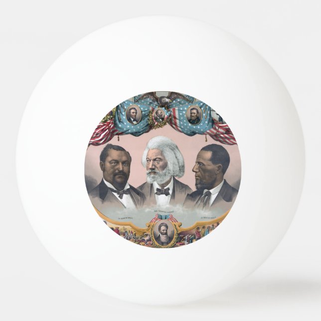 Fr3d3rick Bailey Douglass med svart abolitionist Pingisboll (Framsidan)