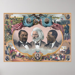 Fr3d3rick Bailey Douglass med svart abolitionist Poster
