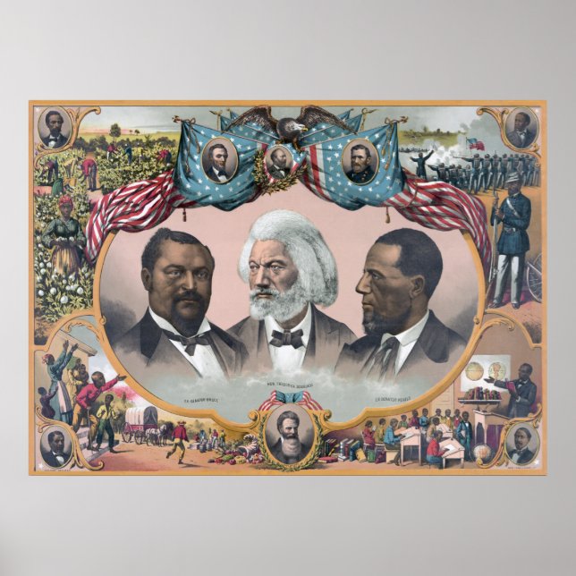 Fr3d3rick Bailey Douglass med svart abolitionist Poster (Framsidan)