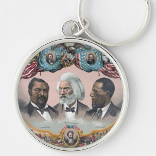 Fr3d3rick Bailey Douglass med svart abolitionist Rund Silverfärgad Nyckelring