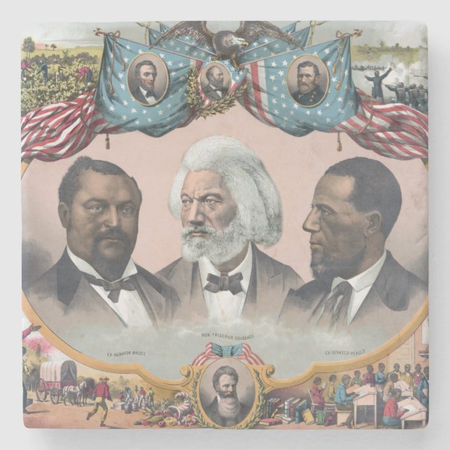 Fr3d3rick Bailey Douglass med svart abolitionist Stenunderlägg (Framsidan)