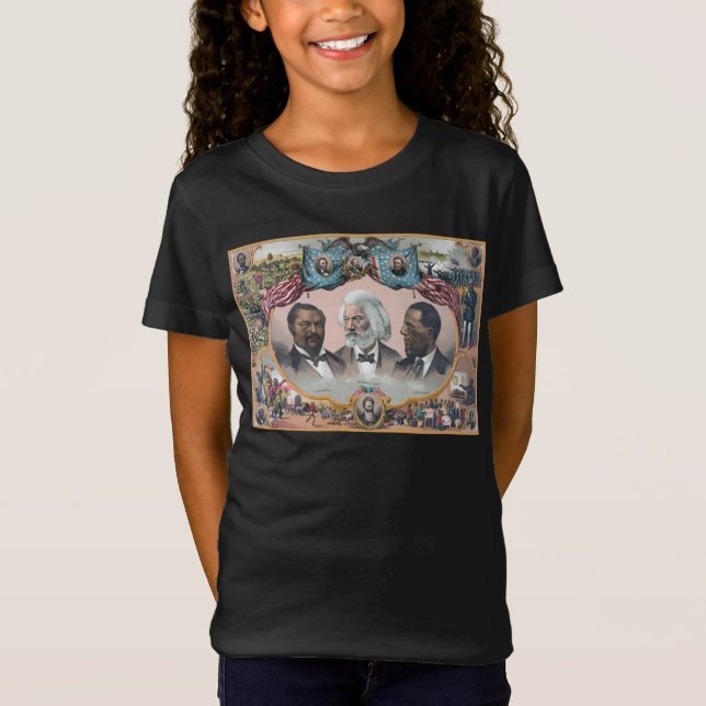 Fr3d3rick Bailey Douglass med svart abolitionist T Shirt (Framsida)