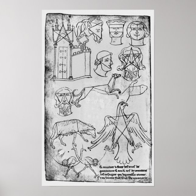 FR 19093 fol.18v Olika teckning Poster (Framsidan)