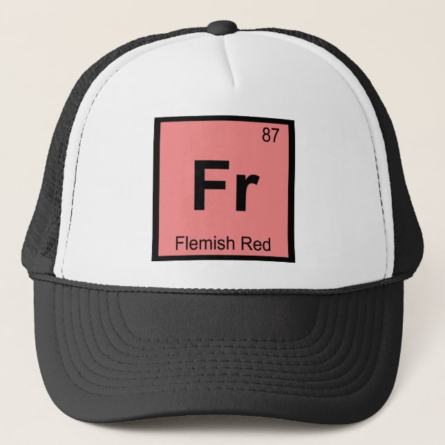 Fr - Flamländsk Röd Kemisk Periodiskt System Symbo Keps (Framsida)