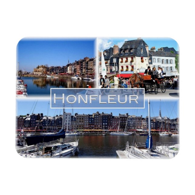 FR Frankrike - Normandie - Honfleur - Harbour - Magnet (Horisontell)