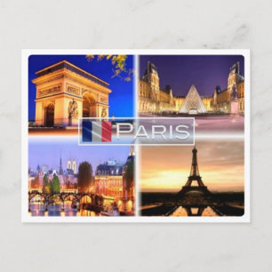 FR Frankrike - Paris efter natt - Vykort