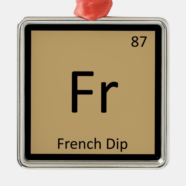 Fr - Fransk Dip Chemistry Periodic Bord Symbol Julgransprydnad Metall (Framsidan)