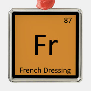 FR - Fransk Dressionskemi Periodic Bord Julgransprydnad Metall