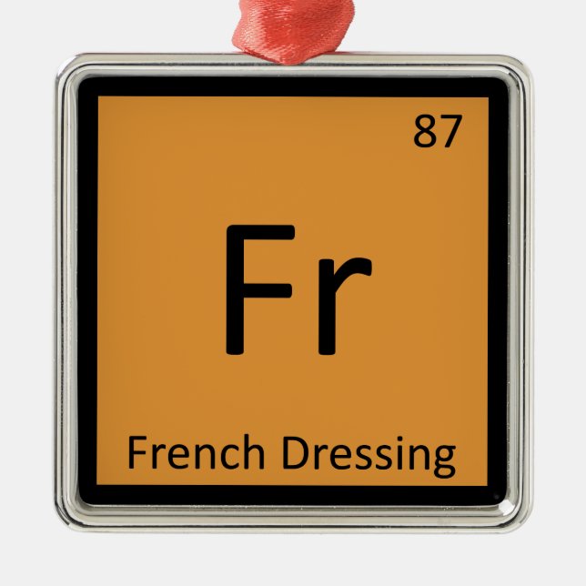 FR - Fransk Dressionskemi Periodic Bord Julgransprydnad Metall (Framsidan)