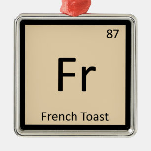 Fr - Fransk-kemi Periodic Bord Symbol Julgransprydnad Metall