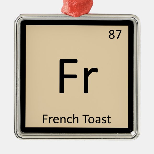 Fr - Fransk Toast Chemistry Periodic Bord Symbol Julgransprydnad Metall (Framsidan)