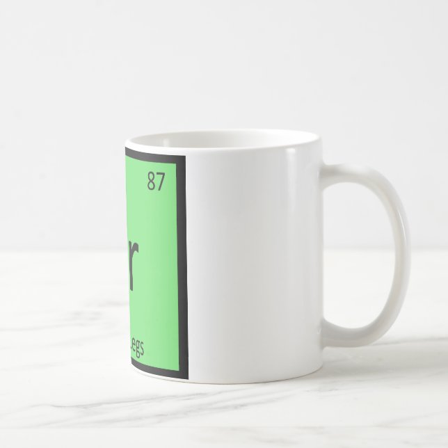 Fr - Grodlärs kemi Periodiska systemets symbol Kaffemugg (Höger)