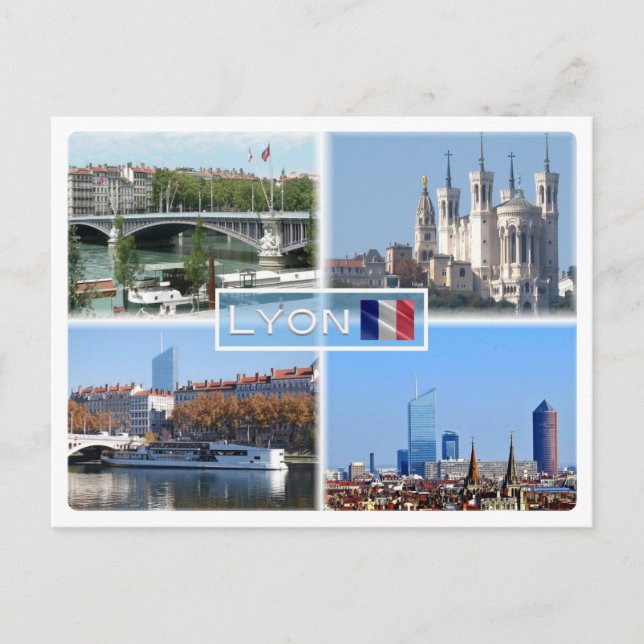 FR Lyon - Pont Lafayette - Basilica De Fourviere - Vykort (Framsida)