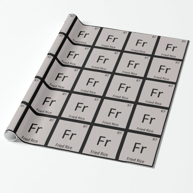 Fr - Stekt Ris Kemi Periodiska Systemet Symbol Presentpapper (Utrullad)
