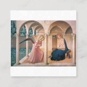 Fra Angelico- Annunciation Fyrkantigt Visitkort