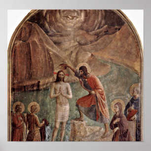 Fra Angelico - Baptism av Kristus från John Poster