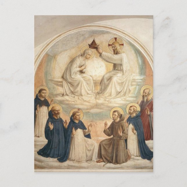 Fra Angelico - Coronation of Mary Postcard Vykort (Framsida)