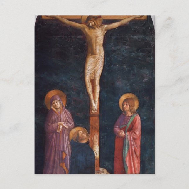 Fra Angelico- Crucifixion med St Dominic Vykort (Framsida)