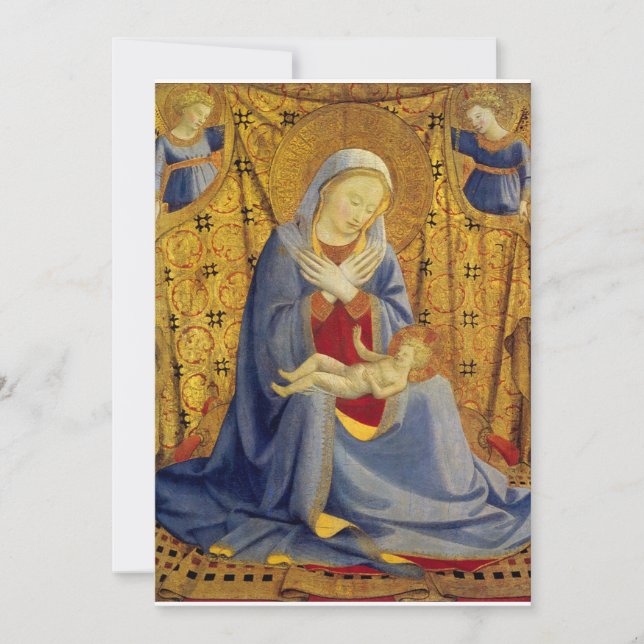 Fra Angelico - Jungfru Maria som ödmjukhetens mado Inbjudningar (Framsida)