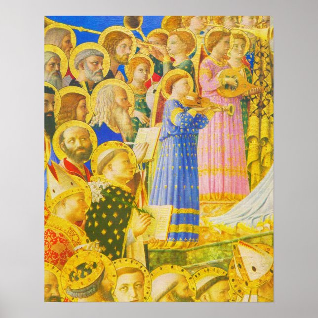 Fra Angelico, korus of saints och änglar Poster (Framsidan)
