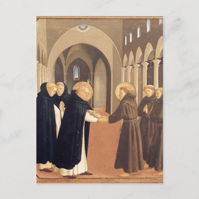 Fra Angelico-Meeting of Sts. Dominic & Francis Vykort (Framsida)