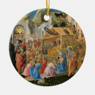 Fra Angelico och Filippo:s erkännande av Magi Julgransprydnad Keramik