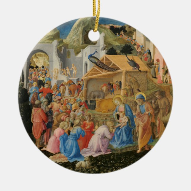 Fra Angelico och Filippo:s erkännande av Magi Julgransprydnad Keramik (Framsidan)