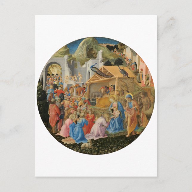 Fra Angelico och Filippo:s erkännande av Magi Vykort (Framsida)