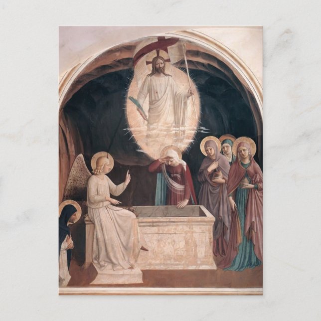 Fra Angelico-Resurrection of Jesus,Kvinnor i Grav Vykort (Framsida)