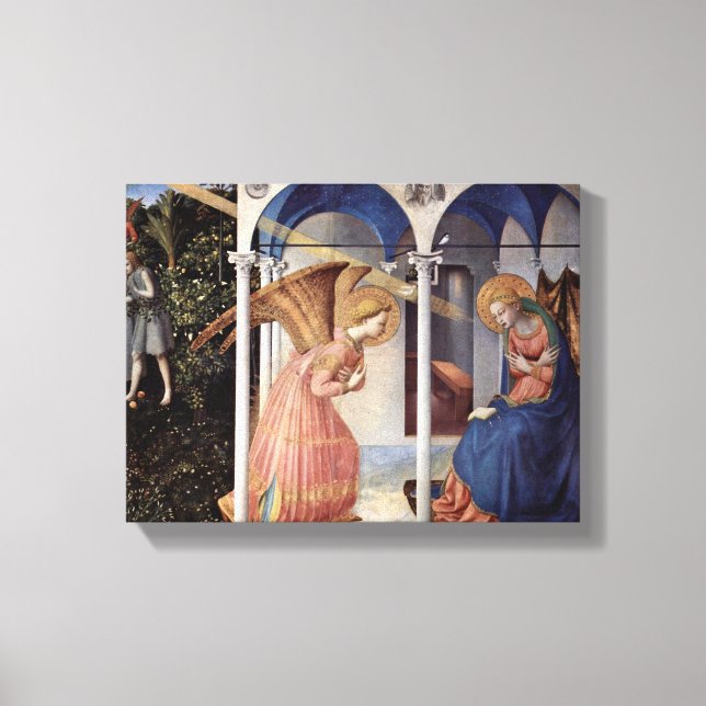 Fra Angelico - Scene: Annunciation Canvastryck (Framsida)