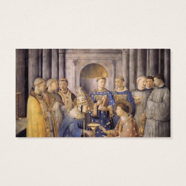 Fra Angelico- St. Peter Consacrates St. Lawrence Visitkort (Baksidan)