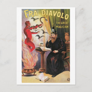 Fra Diavolo ~ Underbar Magician Vintage Magic Act Vykort