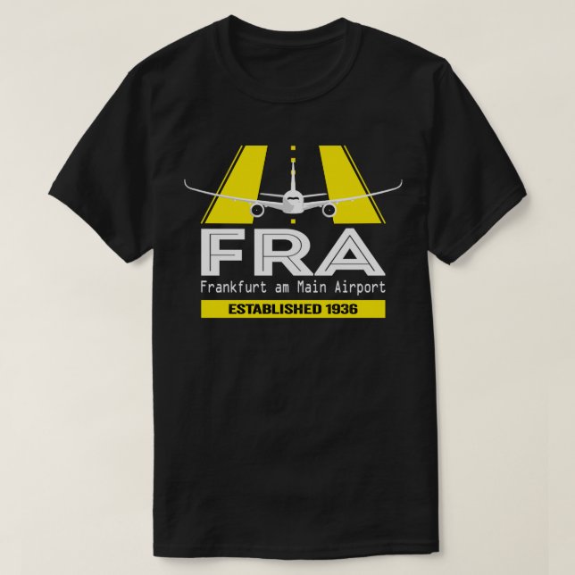 FRA Frankfurt Airport Tyskland Flygplan Design T Shirt (Design framsida)