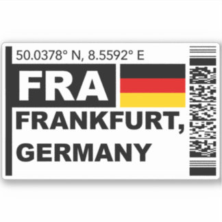 FRA Frankfurt Boarding Pass - Germany Travel Klistermärken