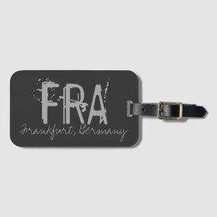 FRA Frankfurt Tyskland Airport Typography Bagagebricka