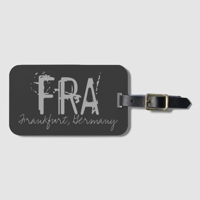 FRA Frankfurt Tyskland Airport Typography Bagagebricka (Framsida horisontal)