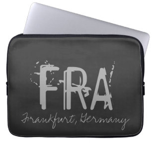 FRA Frankfurt Tyskland Airport Typography Laptop Fodral