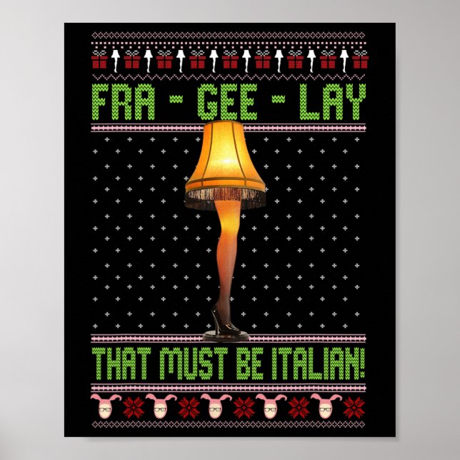 Fra-gee-ljugit, fin jul, bräcklig italiensk Julaft Poster (Framsidan)