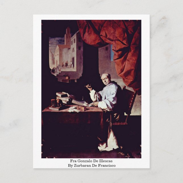 Fra Gonzalo De Illescas av Zurbaran De Francisco Vykort (Framsida)