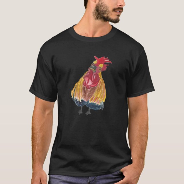 Fräck höns med en attityd tupp t shirt (Framsida)