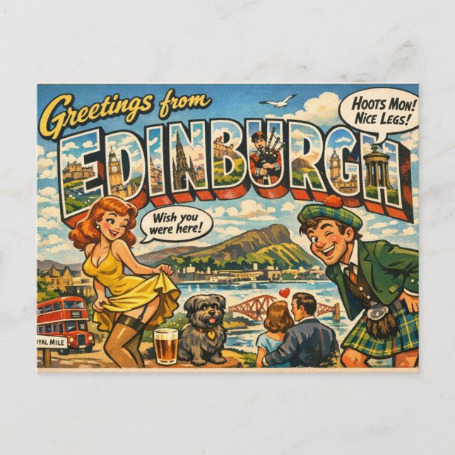 Fräck klassisk vykort från Edinburgh (Framsida)