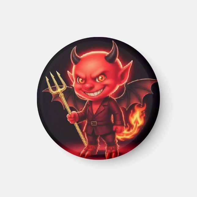 Fräck lilla djävul magnet (Framsidan)