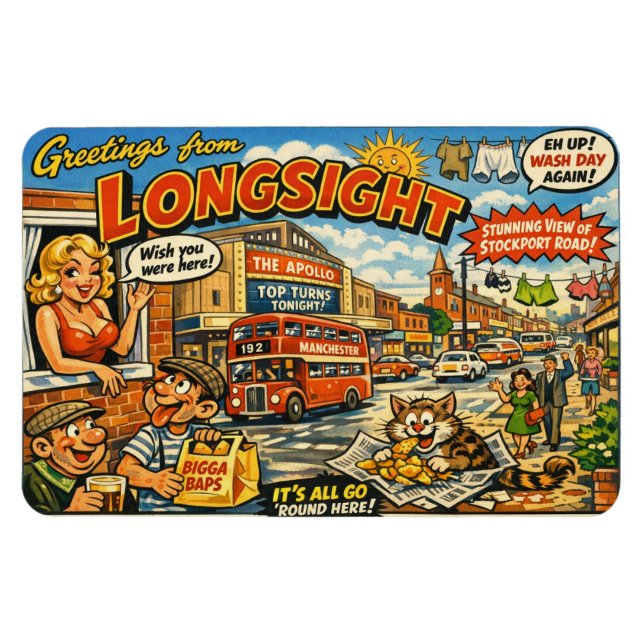 Fräck Longsight vykort magnet (Horisontell)