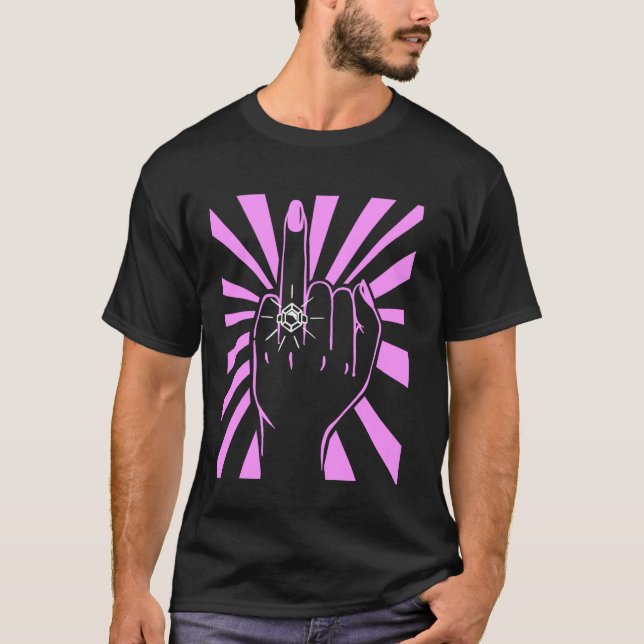 Fräck Ringfinger Bröllop Möhippa Nygift Design T Shirt (Framsida)