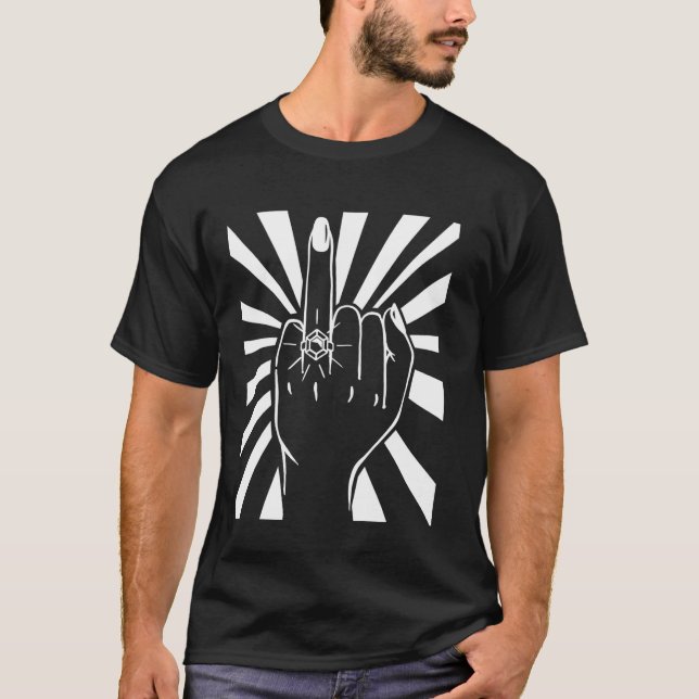 Fräck ringfinger bröllop möhippa nygift t shirt (Framsida)