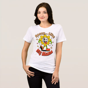 Fräck som min mamma Rollig Retro Blomma Röd T-Shir T Shirt
