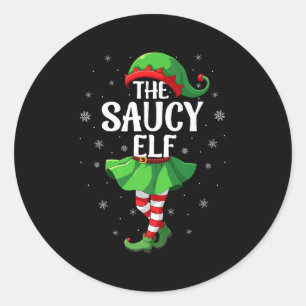 Fräck Tomte Jul Kvinnor Elf Squad Xmas Familj Runt Klistermärke