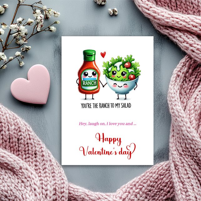 Fräck Valentinskort Rolig Mat Puns Humor Julkort (Cheeky Valentine Card Cute Food Pun Humor)